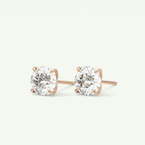 1 TCW Round Solitaire Lab-Grown Diamond Stud Earrings 10