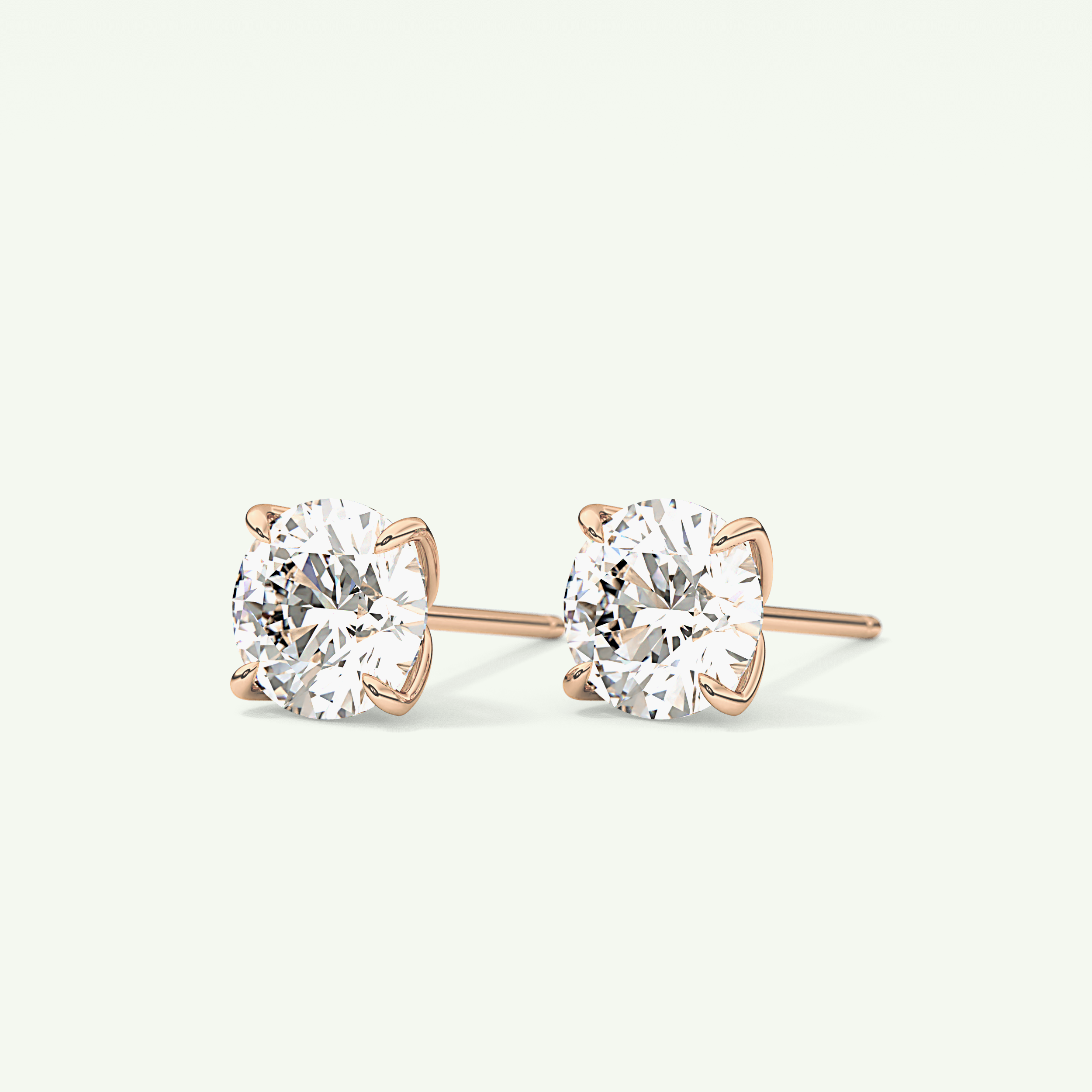 1 TCW Round Solitaire Lab-Grown Diamond Stud Earrings 10