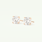 1 TCW Round Cut Moissanite Solitaire Stud Earrings in Gold