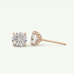 1 TCW Round Solitaire Lab-Grown Diamond Stud Earrings 11