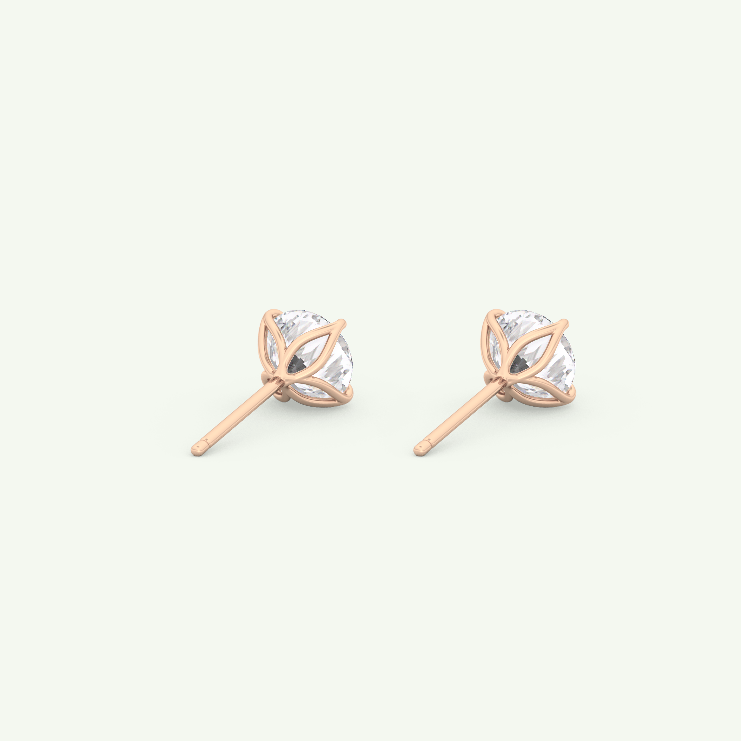 1 TCW Round Solitaire Lab-Grown Diamond Stud Earrings 12