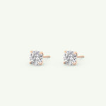 1 TCW Round Solitaire Lab-Grown Diamond Stud Earrings 13