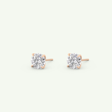 1 TCW Round Solitaire Lab-Grown Diamond Stud Earrings 13