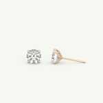 1 TCW Round Solitaire Lab-Grown Diamond Stud Earrings 14