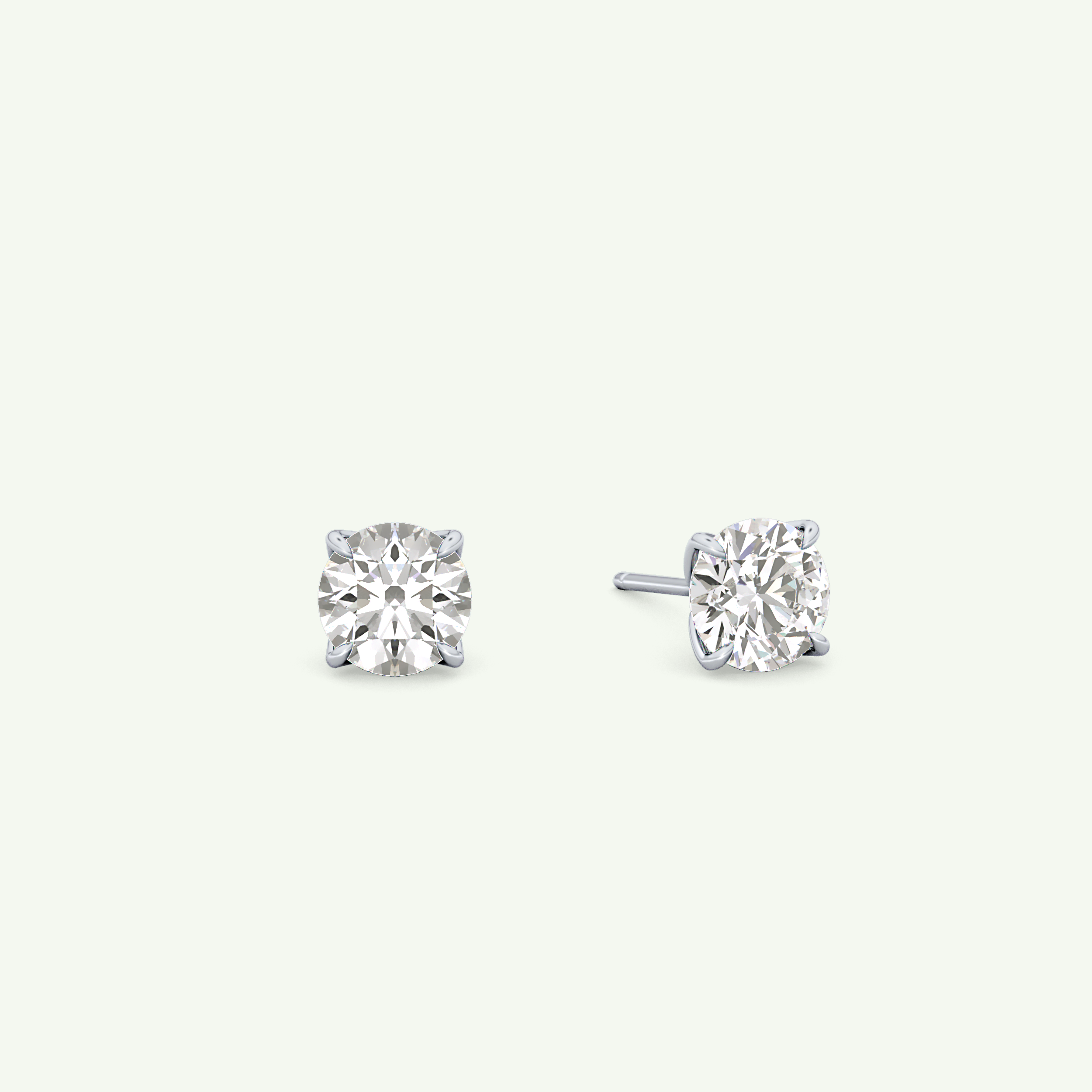 1 TCW Round Solitaire Lab-Grown Diamond Stud Earrings 15