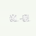 1 TCW Round Cut Moissanite Solitaire Stud Earrings in Gold