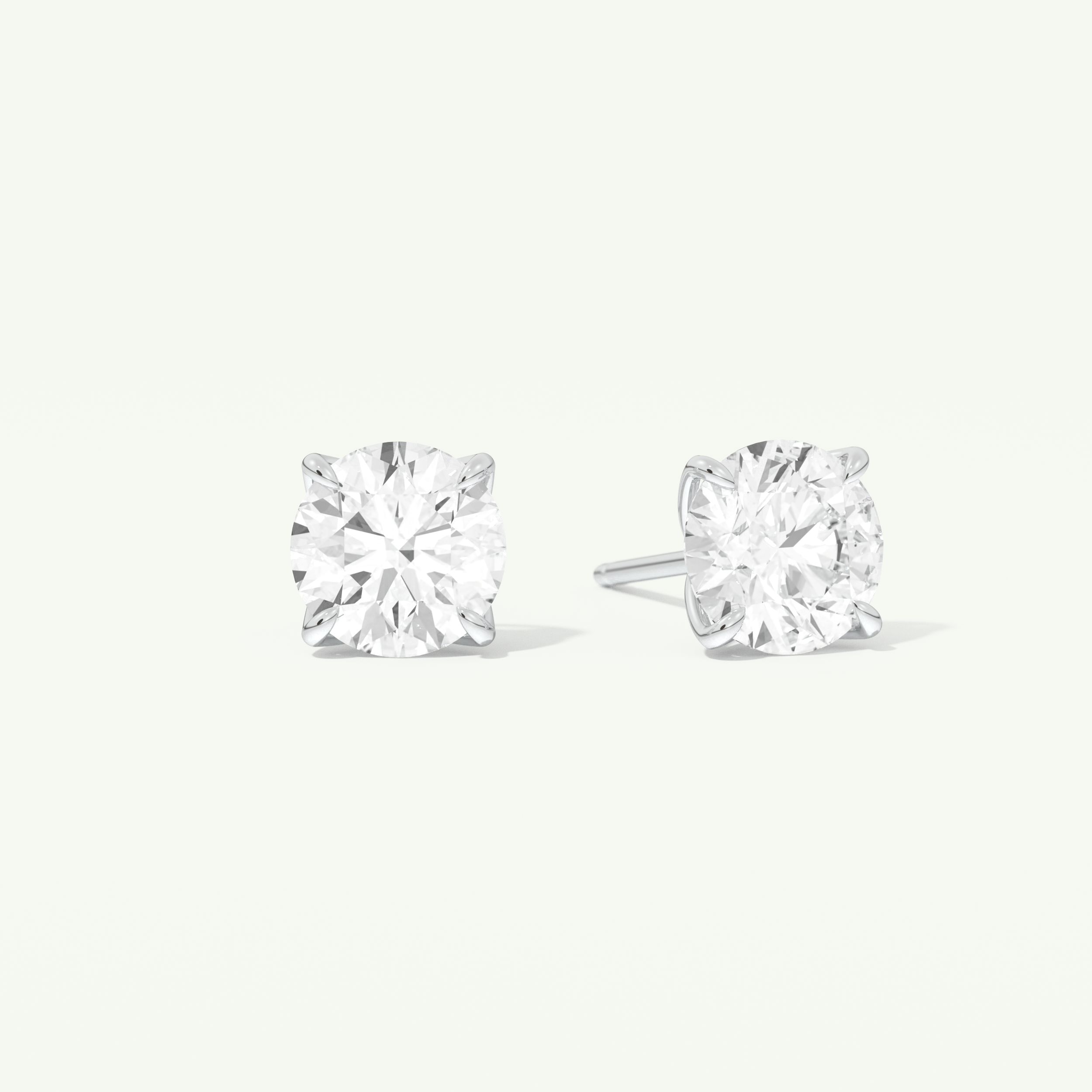 1 TCW Round Cut Moissanite Solitaire Stud Earrings in Gold