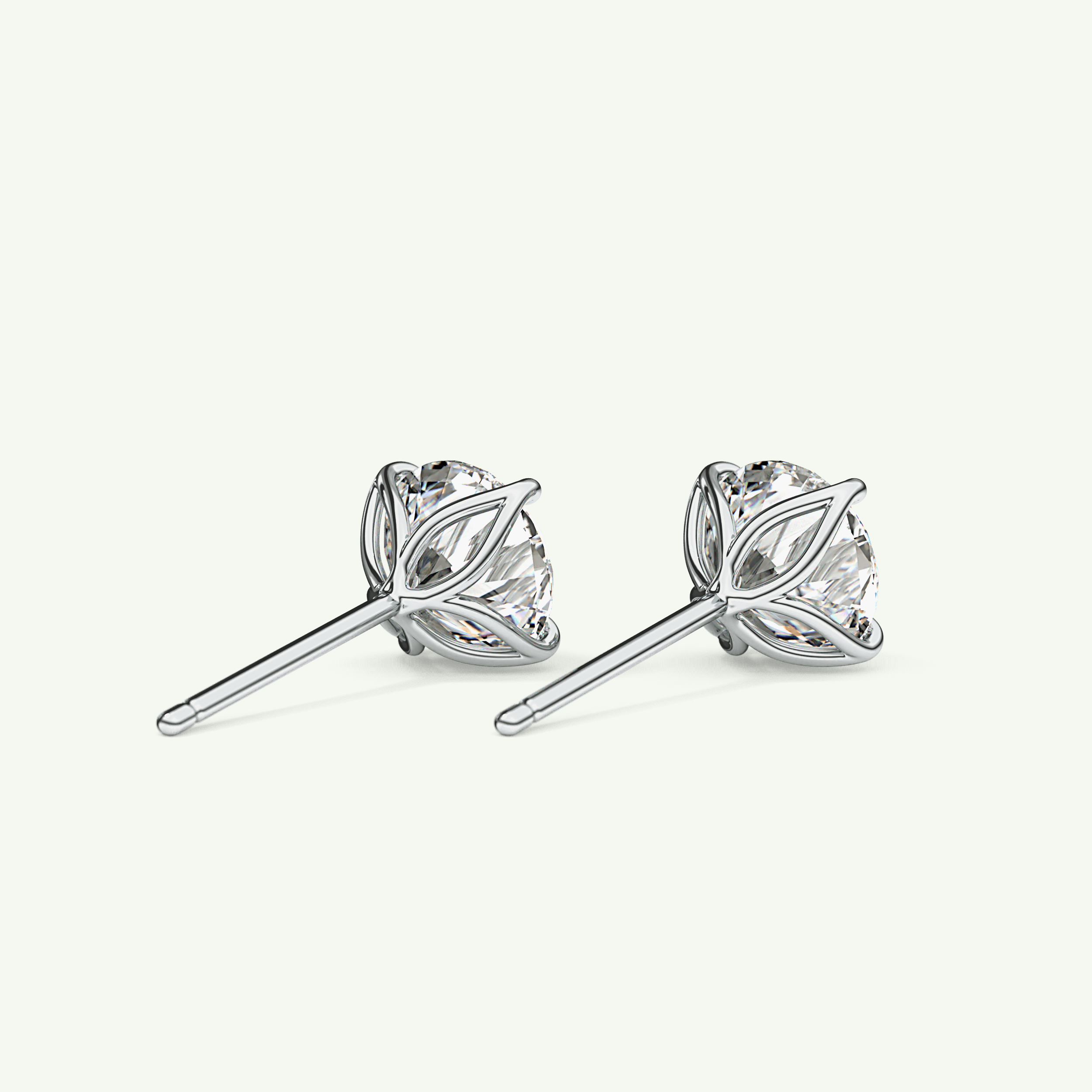 1 TCW Round Solitaire Lab-Grown Diamond Stud Earrings 16