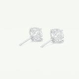 1 TCW Round Cut Moissanite Solitaire Stud Earrings in Gold