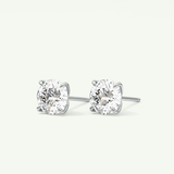 1 TCW Round Solitaire Lab-Grown Diamond Stud Earrings 17
