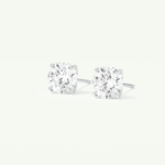 1 TCW Round Cut Moissanite Solitaire Stud Earrings in Gold
