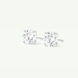 1 TCW Round Cut Moissanite Solitaire Stud Earrings in Gold