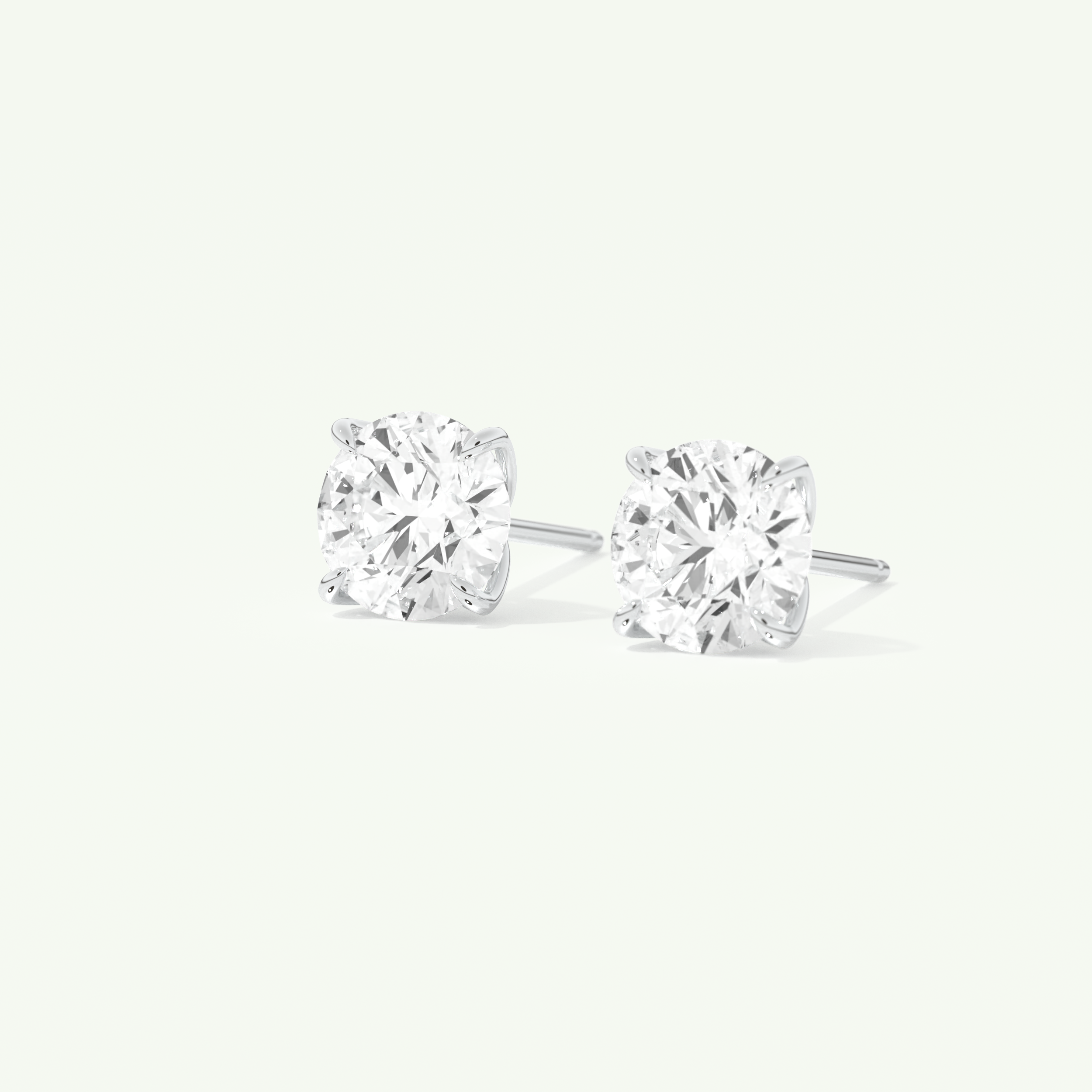 1 TCW Round Cut Moissanite Solitaire Stud Earrings in Gold