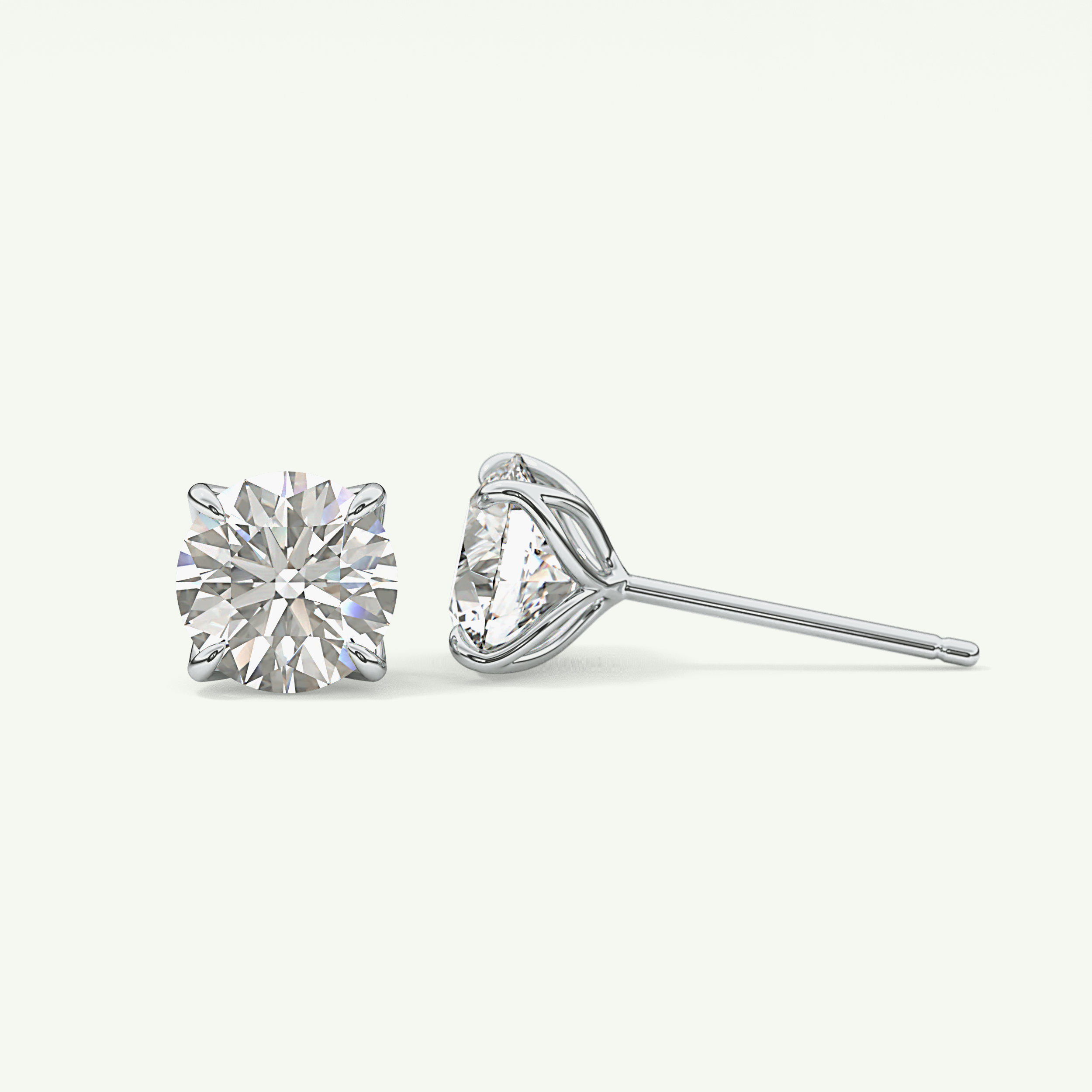 1 TCW Round Solitaire Lab-Grown Diamond Stud Earrings 18