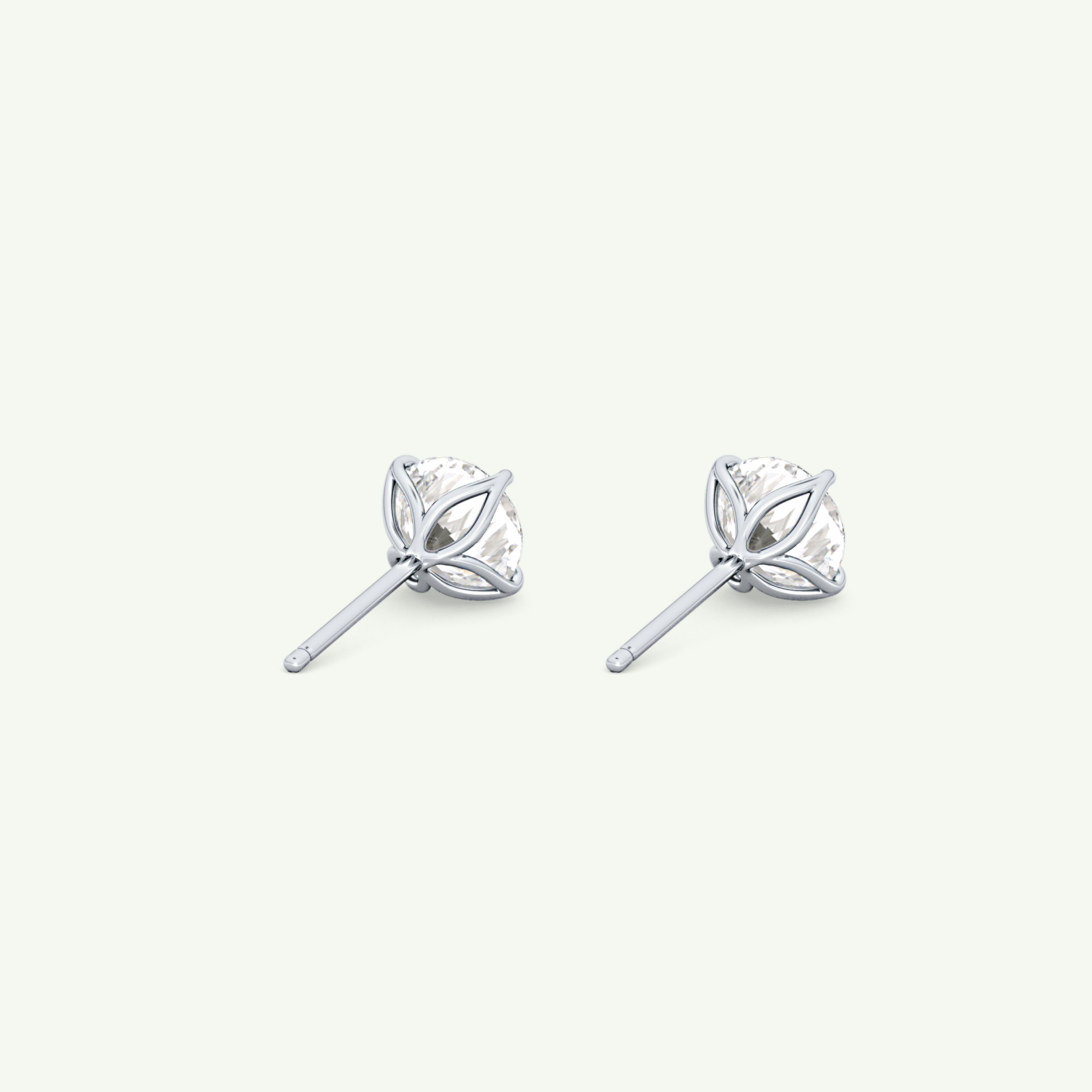 1 TCW Round Solitaire Lab-Grown Diamond Stud Earrings 19