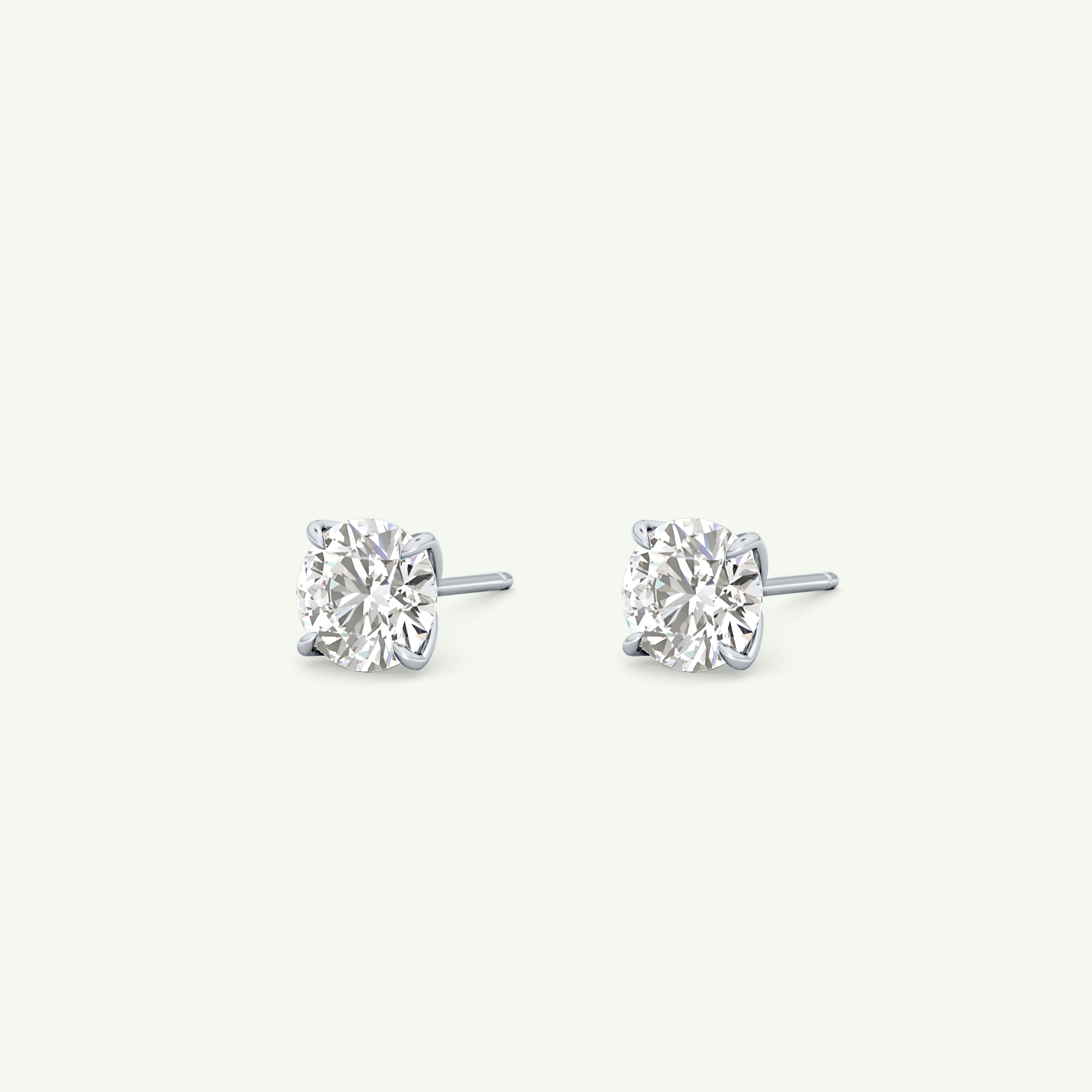 1 TCW Round Solitaire Lab-Grown Diamond Stud Earrings 20