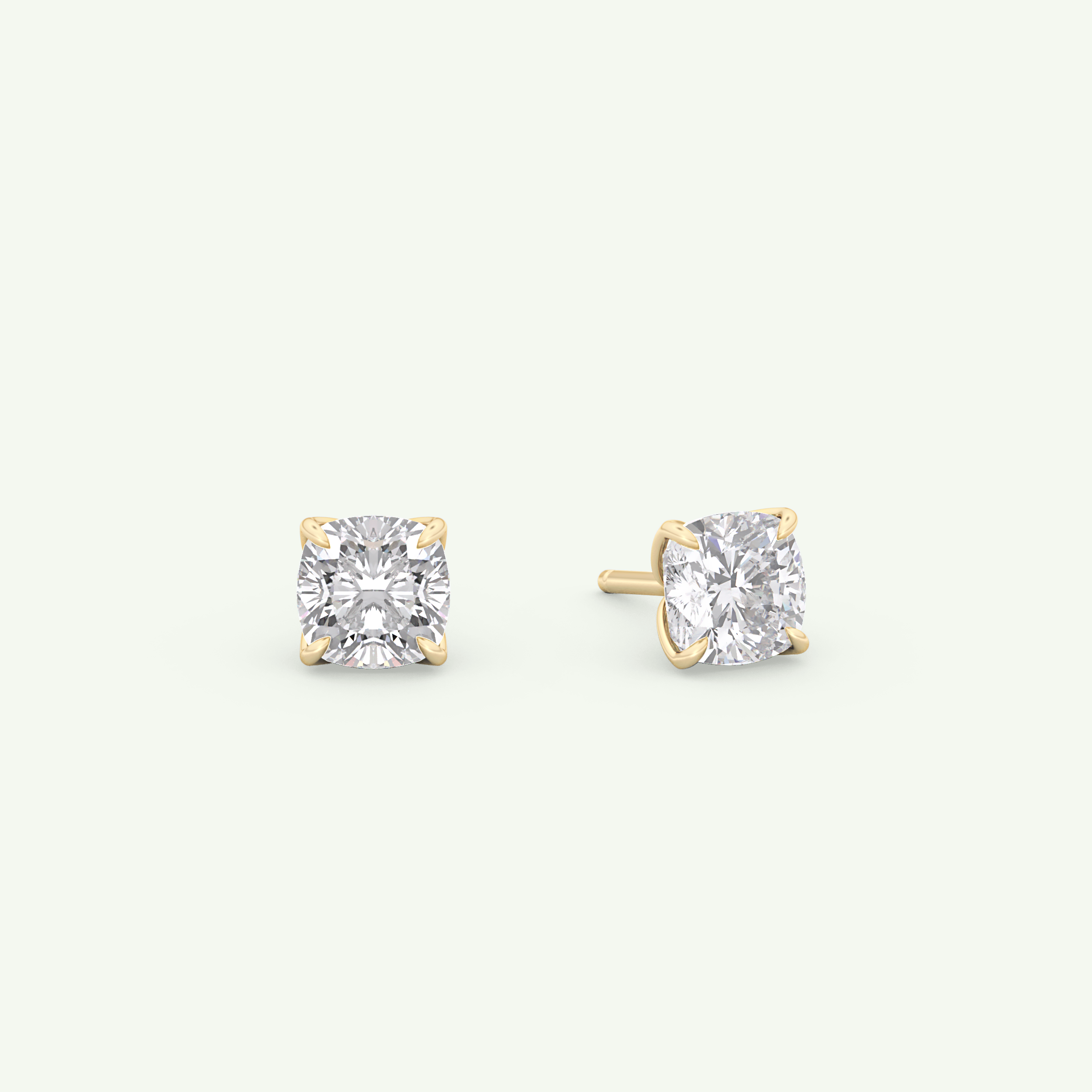 1 TCW Cushion Solitaire Lab-Grown Diamond Stud Earrings 1