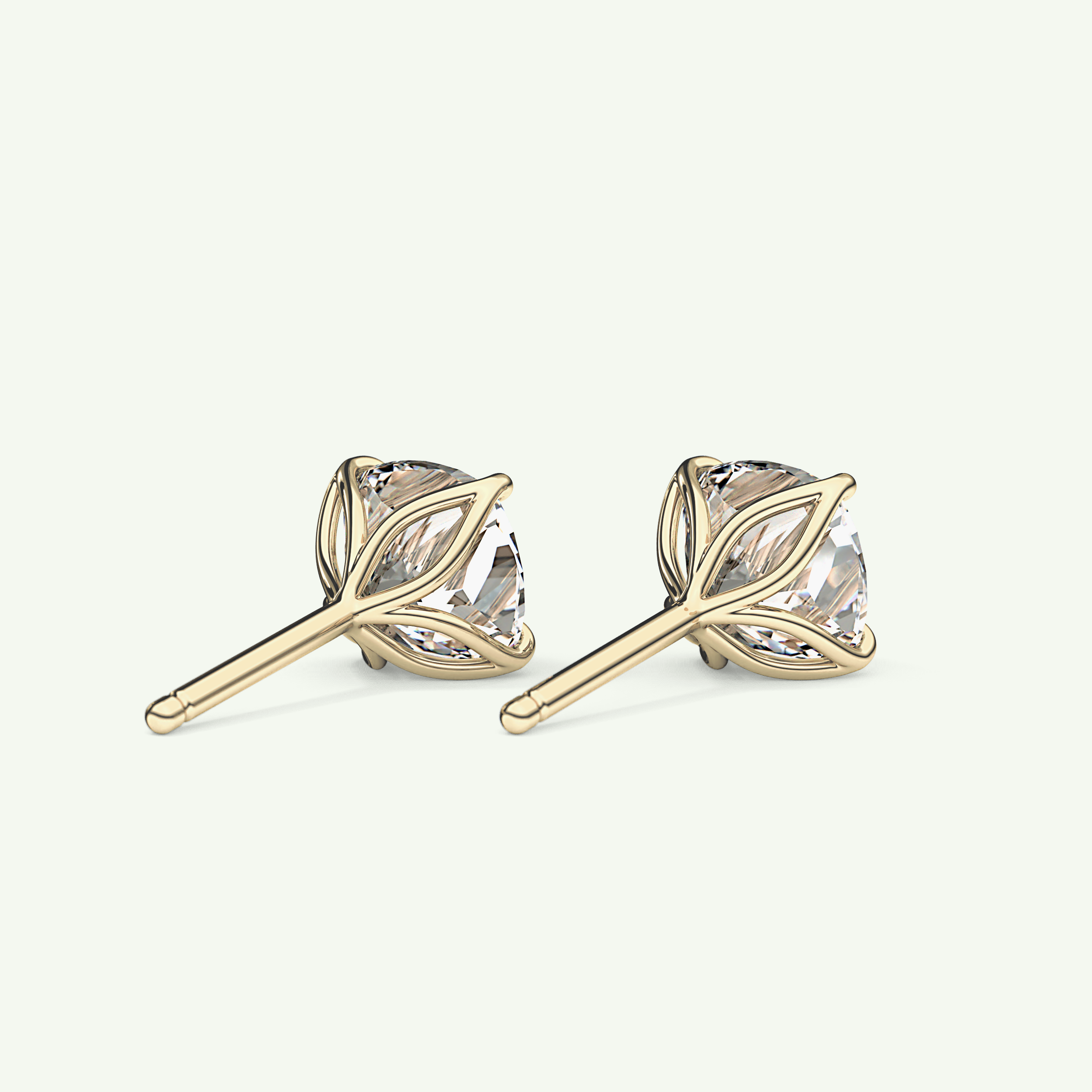 1 TCW Cushion Solitaire Lab-Grown Diamond Stud Earrings 2