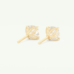 1 TCW Cushion Cut Moissanite Solitaire Stud Earrings in Gold