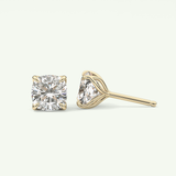 1 TCW Cushion Solitaire Lab-Grown Diamond Stud Earrings 4