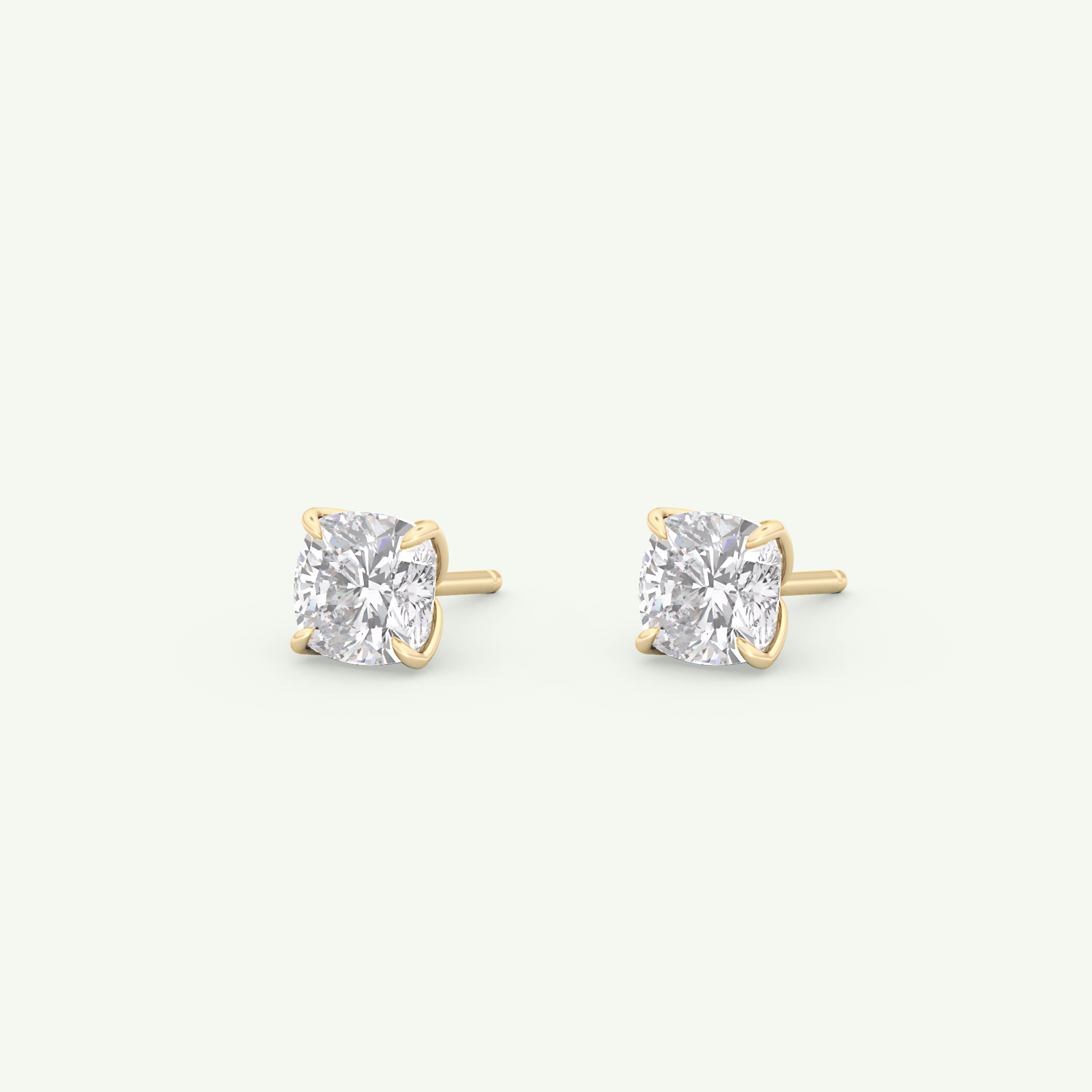 1 TCW Cushion Solitaire Lab-Grown Diamond Stud Earrings 6