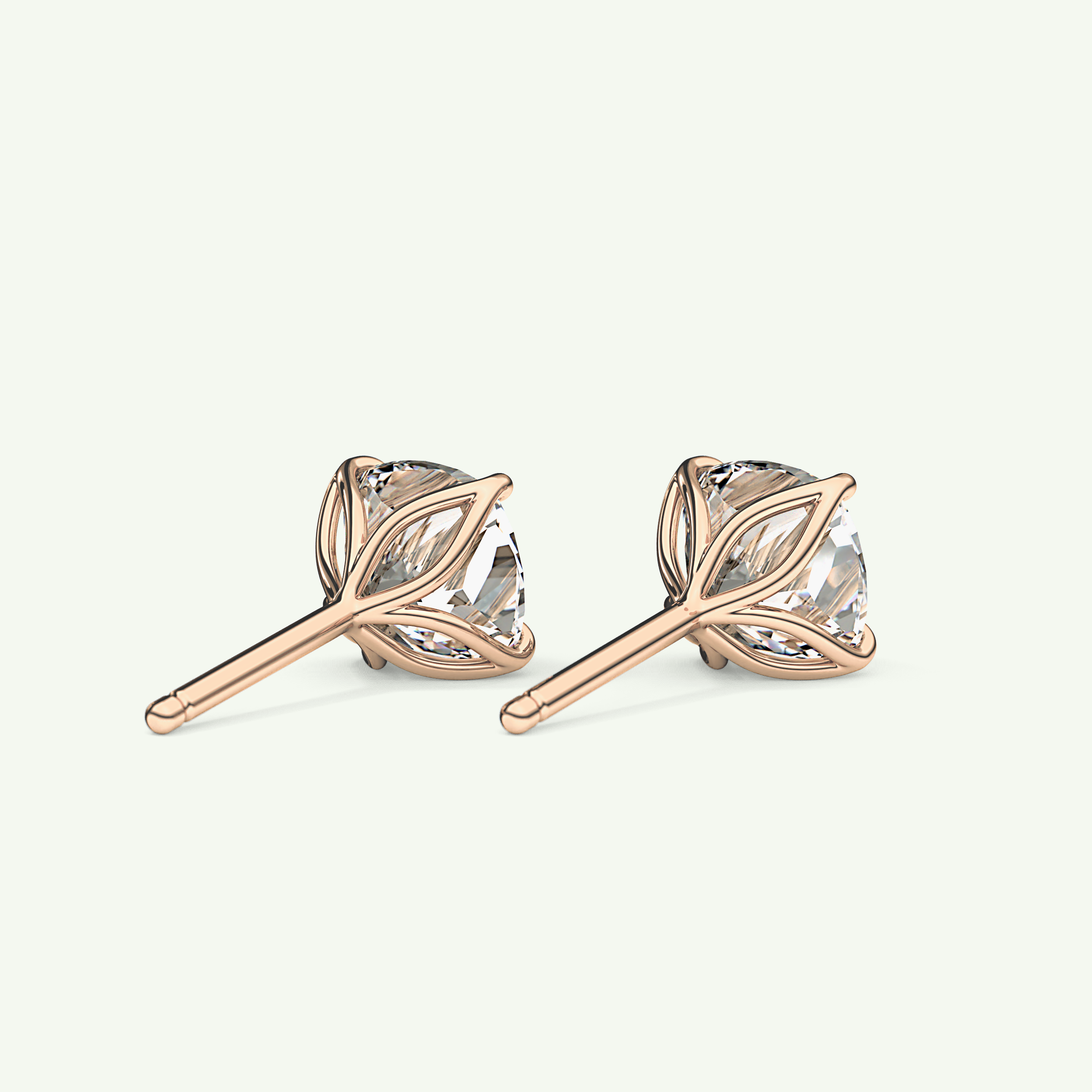 1 TCW Cushion Solitaire Lab-Grown Diamond Stud Earrings 9