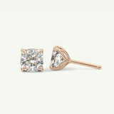 1 TCW Cushion Solitaire Lab-Grown Diamond Stud Earrings 11