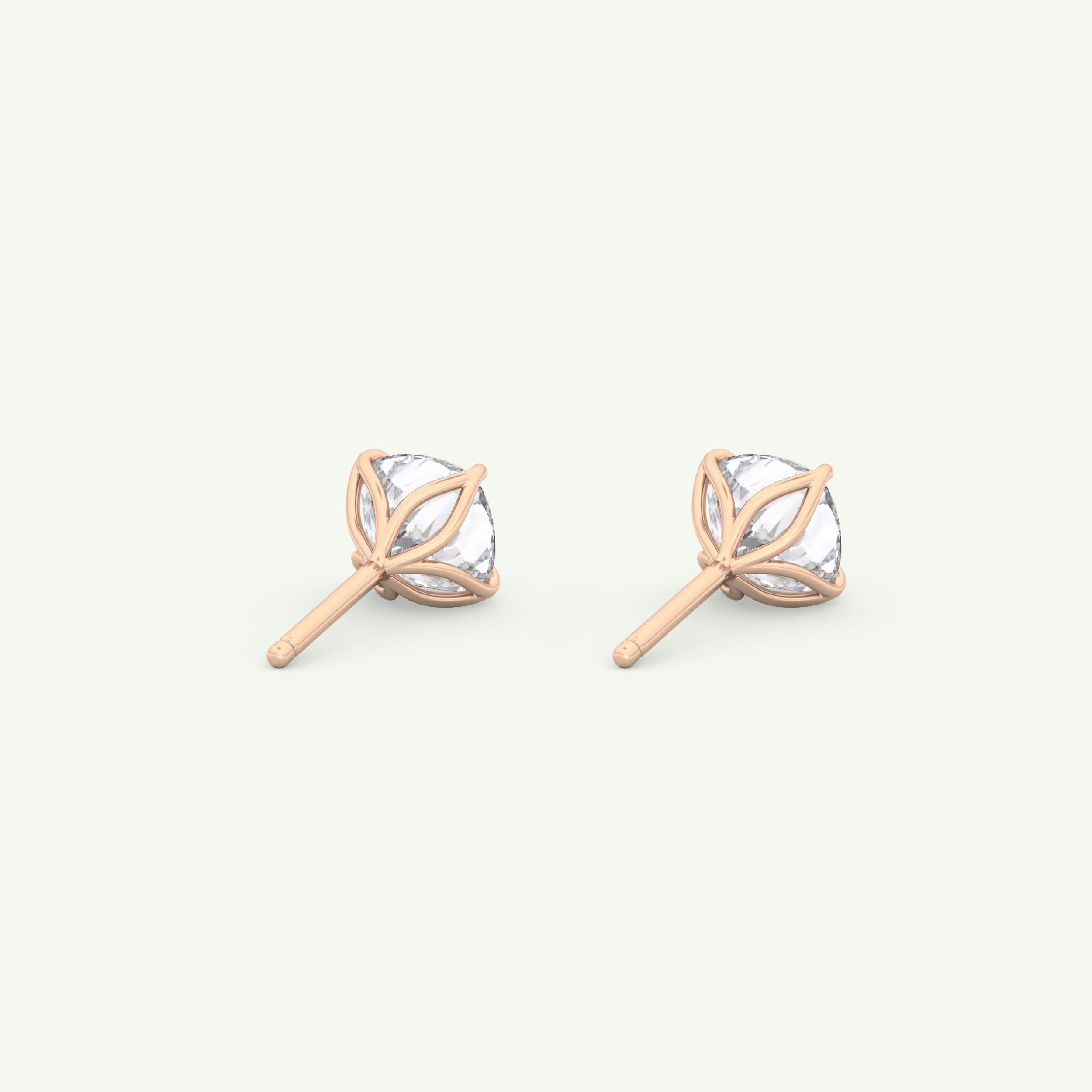 1 TCW Cushion Solitaire Lab-Grown Diamond Stud Earrings 12