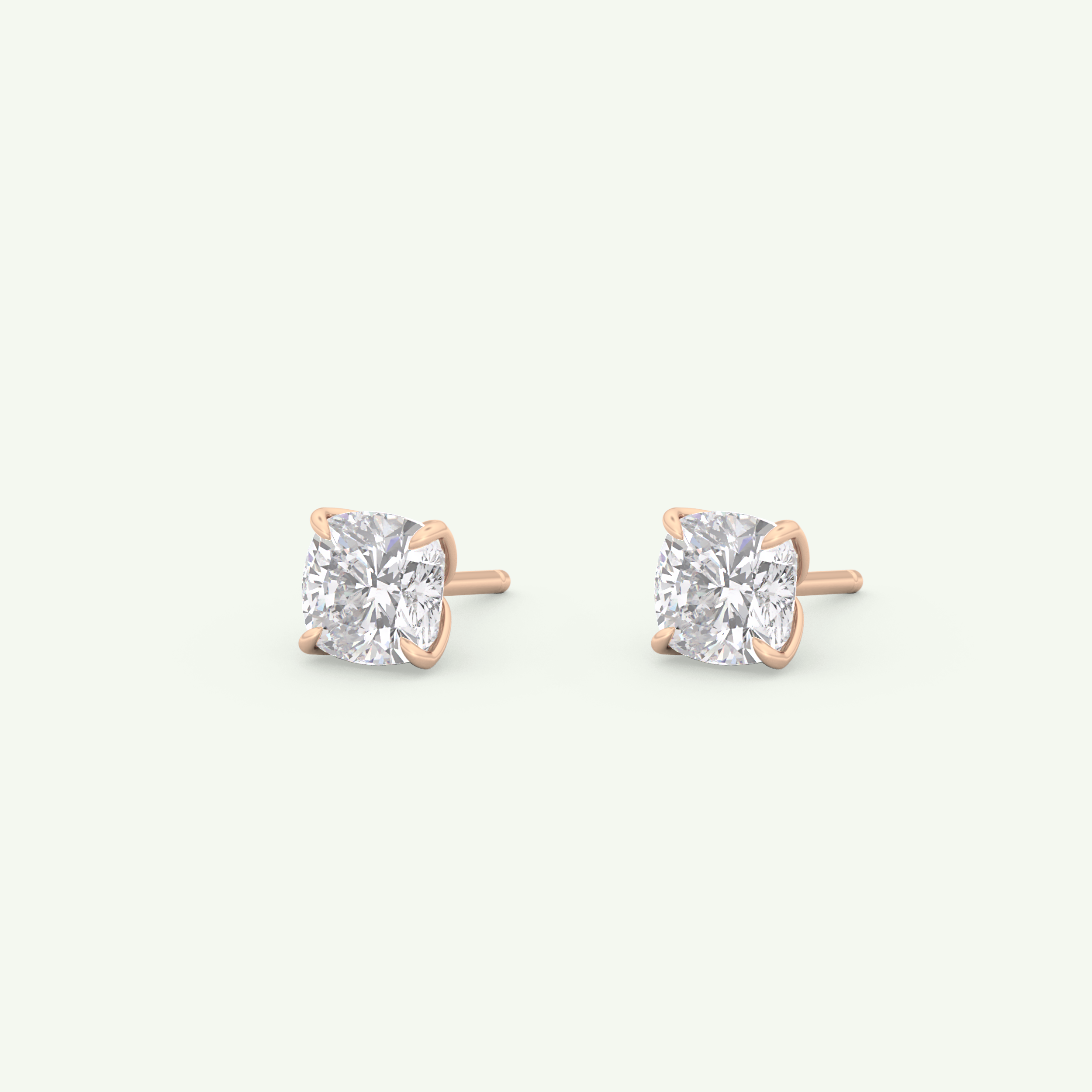 1 TCW Cushion Solitaire Lab-Grown Diamond Stud Earrings 13