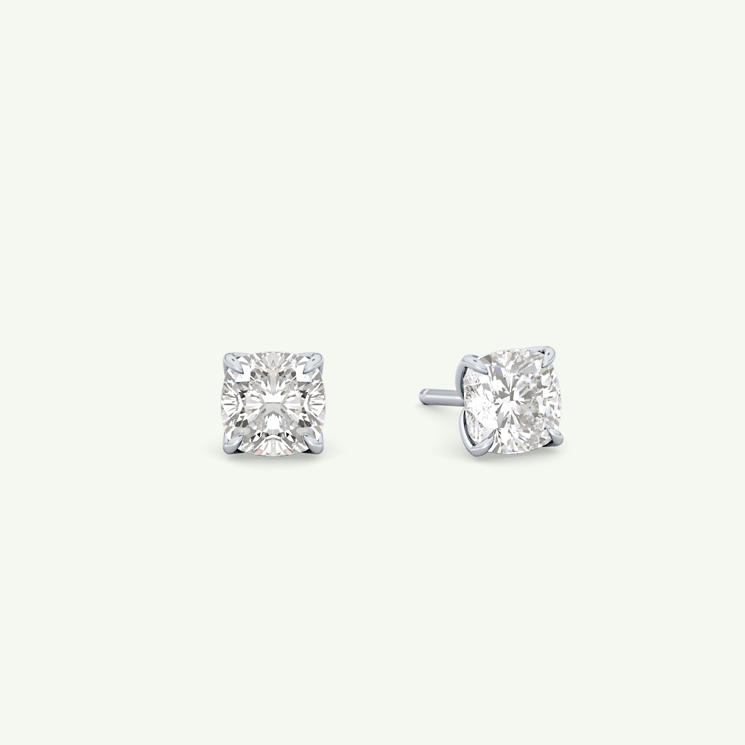 1 TCW Cushion Solitaire Lab-Grown Diamond Stud Earrings 15