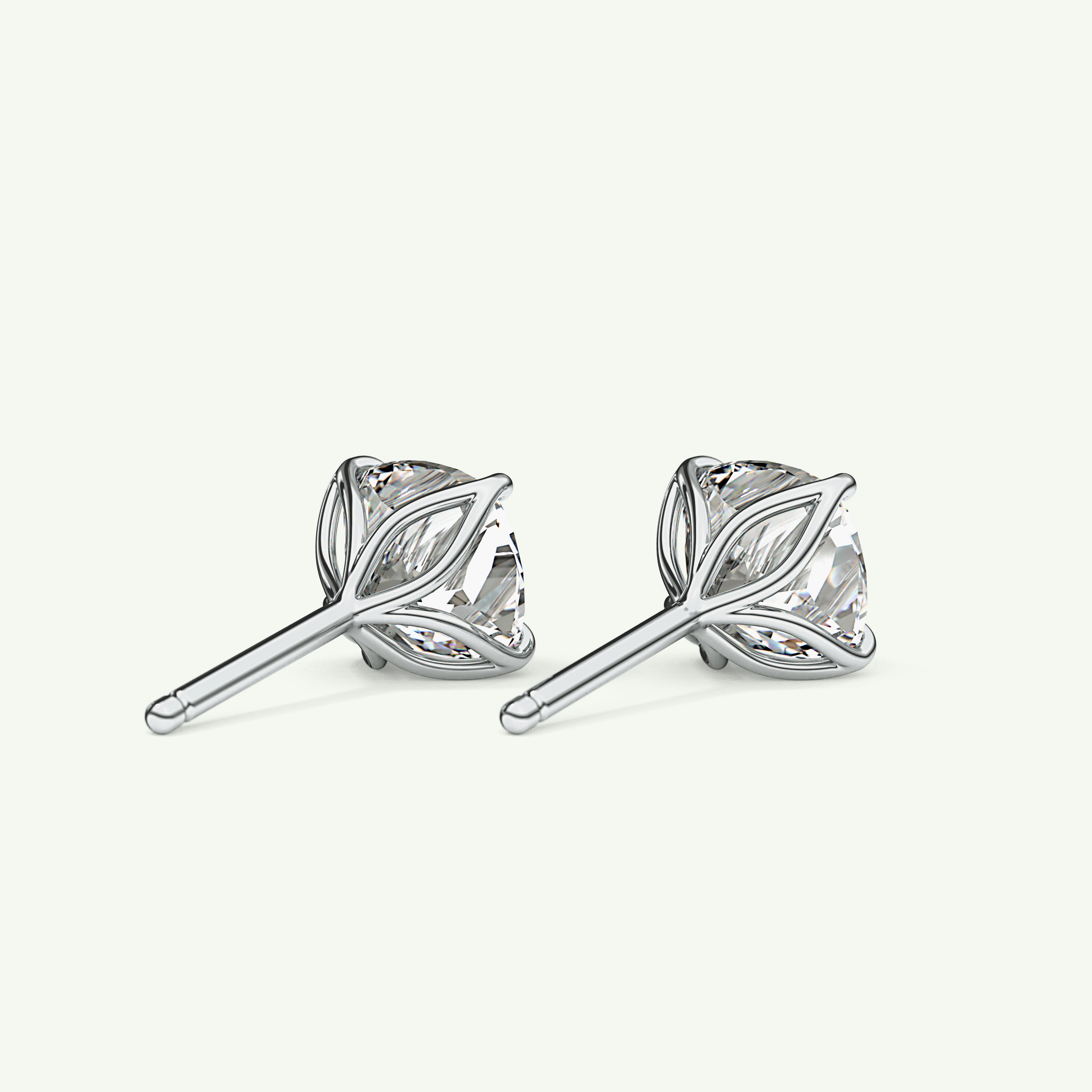 1 TCW Cushion Solitaire Lab-Grown Diamond Stud Earrings 16