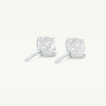 1 TCW Cushion Cut Moissanite Solitaire Stud Earrings in Gold