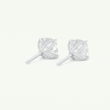 1 TCW Cushion Cut Moissanite Solitaire Stud Earrings in Gold