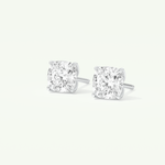 1 TCW Cushion Cut Moissanite Solitaire Stud Earrings in Gold