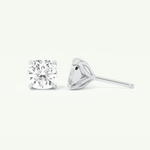 1 TCW Cushion Cut Moissanite Solitaire Stud Earrings in Gold