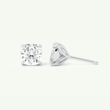 1 TCW Cushion Cut Moissanite Solitaire Stud Earrings in Gold