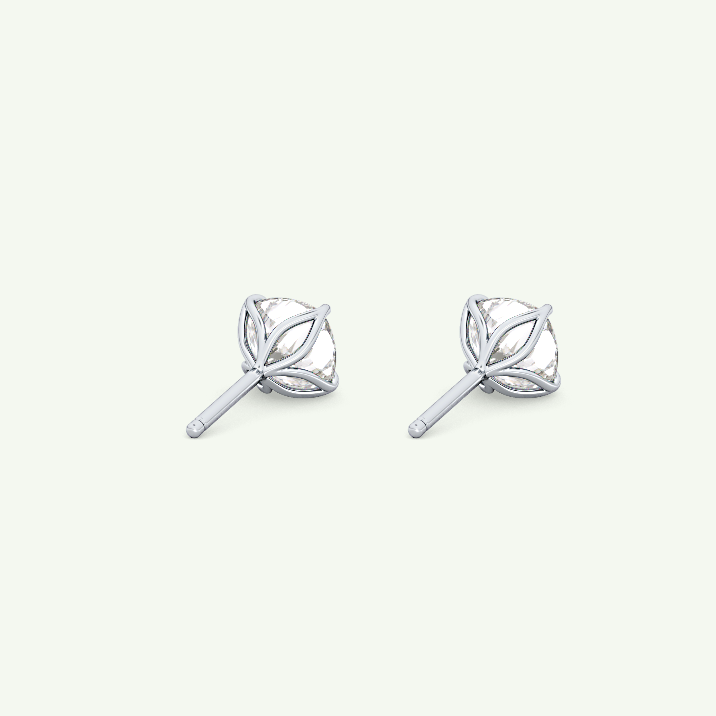 1 TCW Cushion Solitaire Lab-Grown Diamond Stud Earrings 19