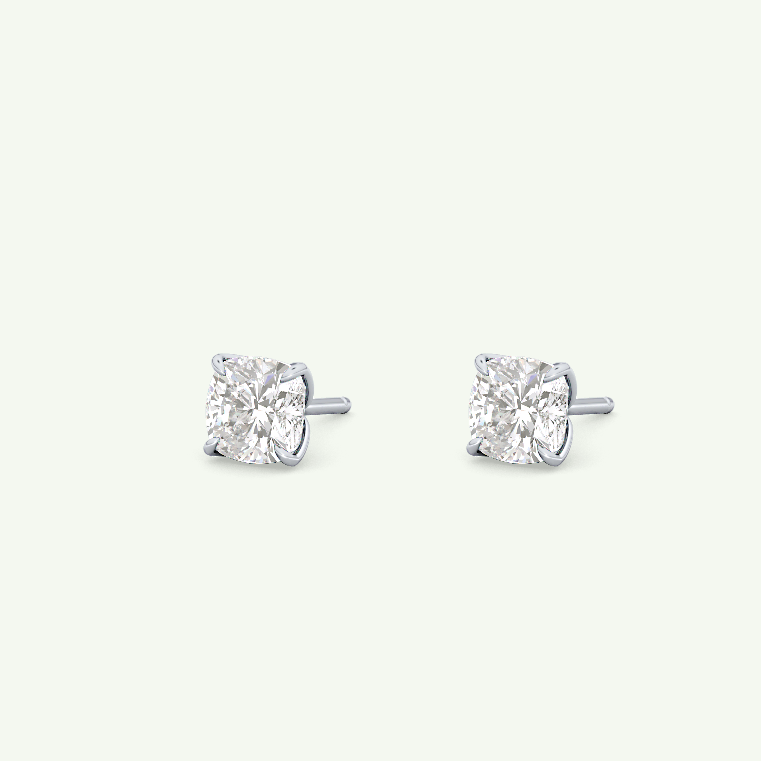 1 TCW Cushion Solitaire Lab-Grown Diamond Stud Earrings 20