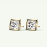 1 TCW Princess Bezel Lab-Grown Diamond Stud Earrings 3
