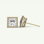 1 TCW Princess Bezel Lab-Grown Diamond Stud Earrings 4