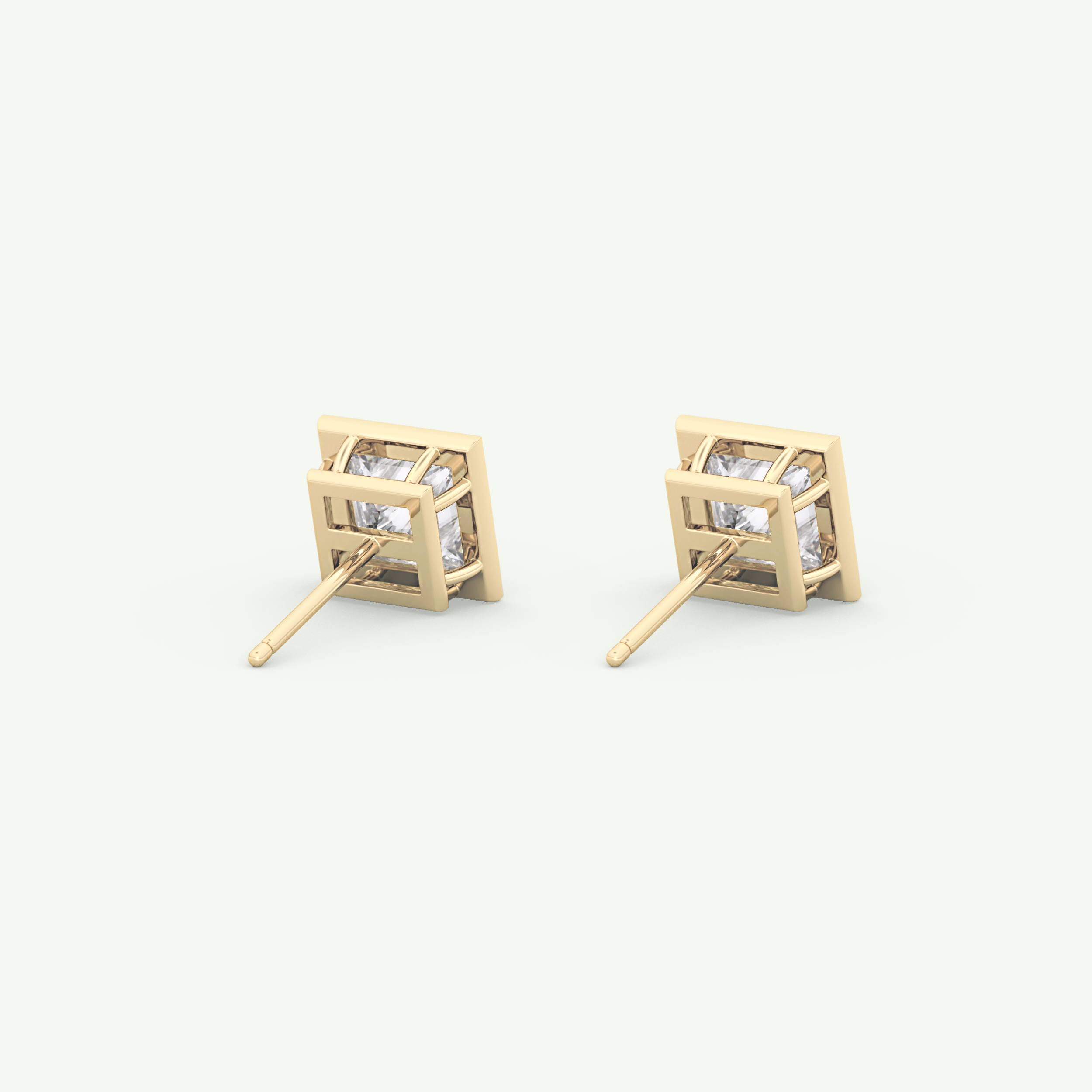 1 TCW Princess Bezel Lab-Grown Diamond Stud Earrings 5