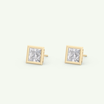1 TCW Princess Bezel Lab-Grown Diamond Stud Earrings 6