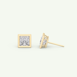 1 TCW Princess Bezel Lab-Grown Diamond Stud Earrings 7