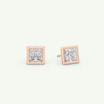 1 TCW Princess Bezel Lab-Grown Diamond Stud Earrings 8