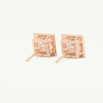 1 TCW Princess Cut Moissanite Bezel Stud Earrings in Gold