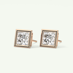 1 TCW Princess Bezel Lab-Grown Diamond Stud Earrings 10