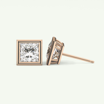 1 TCW Princess Bezel Lab-Grown Diamond Stud Earrings 11