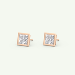 1 TCW Princess Bezel Lab-Grown Diamond Stud Earrings 13