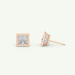 1 TCW Princess Bezel Lab-Grown Diamond Stud Earrings 14