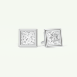 1 TCW Princess Cut Moissanite Bezel Stud Earrings in Gold